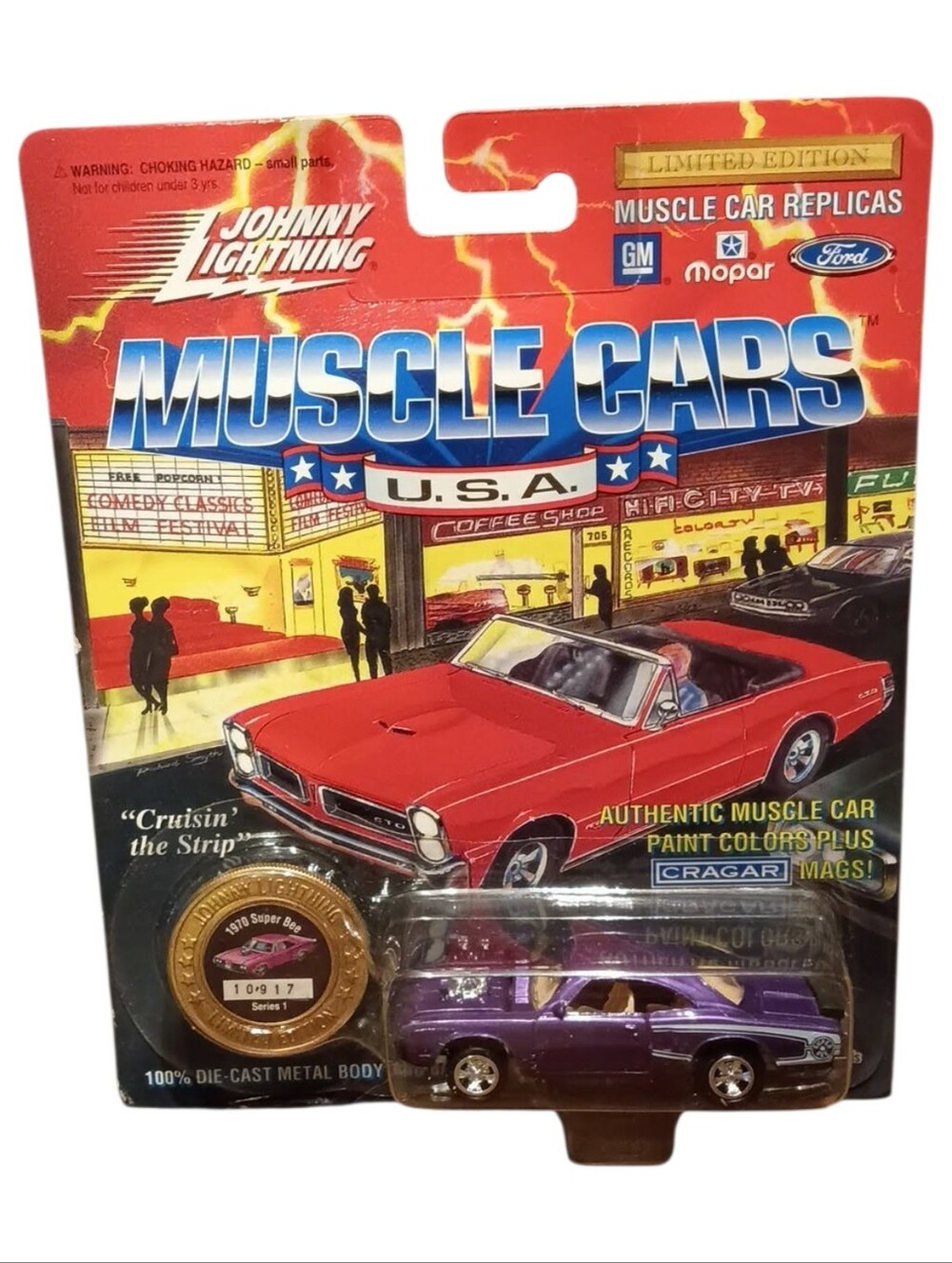 1995 Johnny Lightning Muscle Cars USA 1970 Dodge Super Bee Series 1 in purple!